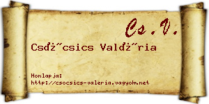 Csócsics Valéria névjegykártya